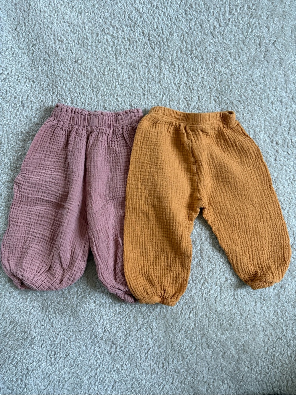 Baby Casual Bottoms - Mauve Pink & Mustard